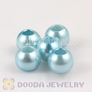 12mm Cyan European Big Hole ABS Pearl Beads Wholesale 