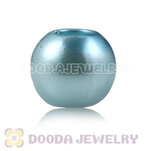 12mm Cyan European Big Hole ABS Pearl Beads Wholesale 