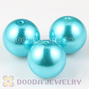 20mm Cyan Basketball Wives ABS Pearl Beads Wholesale 