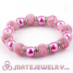 Wholesale Pink Beaded Basketball Wives Bracelets 