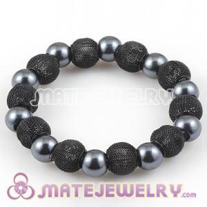 Wholesale Cheap Black Beaded Basketball Wives Bracelets 