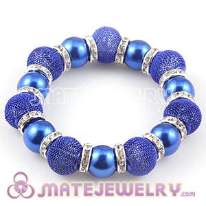 Wholesale Cheap Blue Beaded Basketball Wives Bracelets 