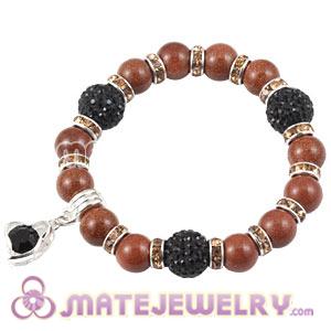 Golden Stone Beaded Basketball Wives Bracelets With Czech Crystal Beads 