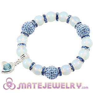 Opal Beaded Basketball Wives Bracelets With Czech Crystal Beads 