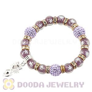 Snowflake Glass Beaded Basketball Wives Bracelets With Czech Crystal Beads 
