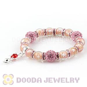 Snowflake Glass Beaded Basketball Wives Bracelets With Czech Crystal Beads 