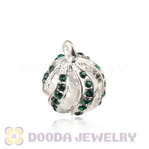 Fashion 12mm Silver Plated Alloy Pendants With Blue Stones Wholesale