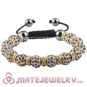 Sambarla Style Bracelets With Blue Crystal Alloy Beads And Hematite