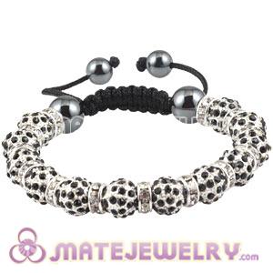 Sambarla Style Bracelets With Blck Crystal Alloy Beads And Hematite