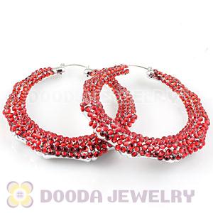 Cheap 80mm Basketball Wives Bamboo Crystal Hoop Earrings Wholesale