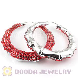 Cheap 80mm Basketball Wives Bamboo Crystal Hoop Earrings Wholesale