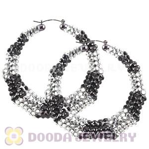 80mm Basketball Wives Bamboo Crystal Hoop Earrings Wholesale