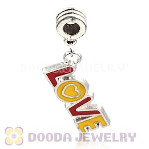 Platinum Plated Alloy Enamel European LOVE Charms Wholesale 