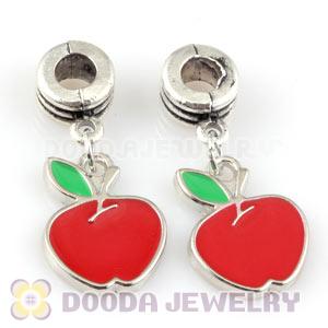 Platinum Plated Alloy Enamel European Apple Charms Wholesale 