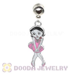 Platinum Plated Alloy Enamel European Little Girl Charms Wholesale 