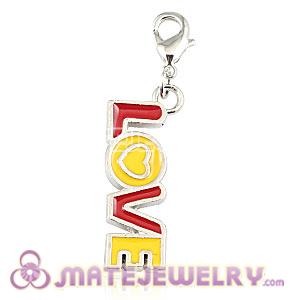 Platinum Plated Alloy European Enamel LOVE Jewelry Charms Wholesale 