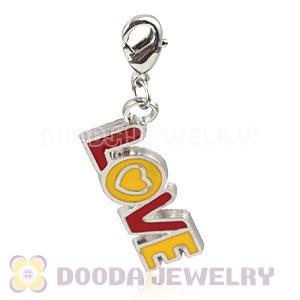 Platinum Plated Alloy European LOVE Jewelry Charms Wholesale 