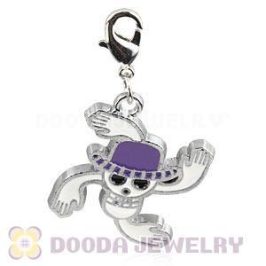 Platinum Plated Alloy European Jewelry Macabre Skull Charms Wholesale 