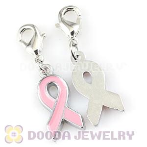 Platinum Plated Alloy European Jewelry Cancer Ribbon Charms Wholesale 