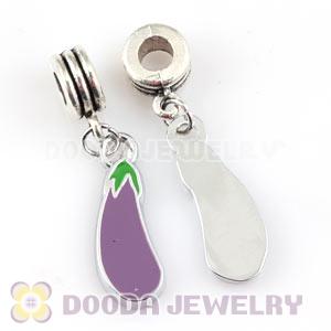 Platinum Plated Alloy Enamel European Eggplant Charms Wholesale 