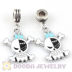 Platinum Plated Alloy Enamel European Skull Charms Wholesale 