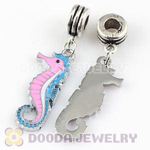 Platinum Plated Alloy Enamel European Seahorse Charms Wholesale 