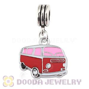 Platinum Plated Alloy Enamel European Bus Charms Wholesale 