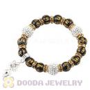 Buddhist Agate Beaded Basketball Wives Bracelets With Czech Crystal Beads