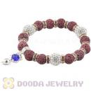 Lava Stone Beaded Basketball Wives Bracelets With Czech Crystal Beads