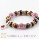 Tiger Eye Beaded Basketball Wives Bracelets With Czech Crystal Beads