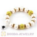 Freshwater Pearl Beaded Basketball Wives Bracelets With Czech Crystal Beads