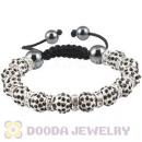 Handmade Style TresorBeads Blck Crystal Ball Bead Bracelets With Hematite