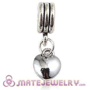 Wholesale Platinum Plated Alloy European Heart Charms 