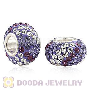 European silver beads with 90 crystal rhinestones Austrian crystal European beads