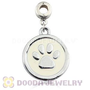 Platinum Plated Alloy Enamel European Dog Paw Charms Wholesale 
