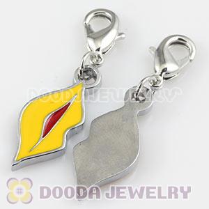 Platinum Plated Alloy Enamel European Jewelry Lips Charms Wholesale 