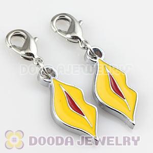 Platinum Plated Alloy Enamel European Jewelry Lips Charms Wholesale 