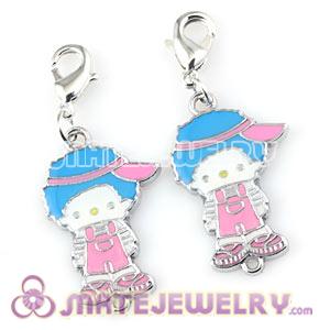 Platinum Plated Alloy European Enamel Jewelry Girl Charms Wholesale 