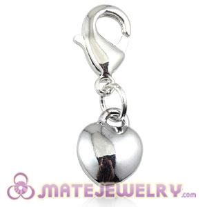 Wholesale Platinum Plated Alloy European Jewelry Heart Charms 