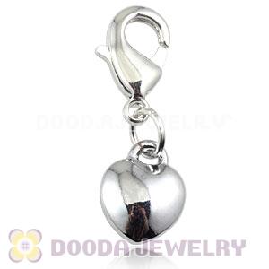 Platinum Plated Alloy European Jewelry Heart Charms Wholesale 