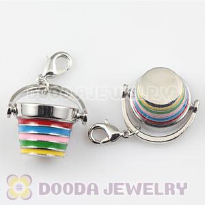 Platinum Plated Alloy European Jewelry Barrel Charms Wholesale
