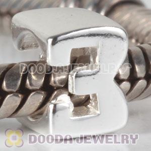 925 Sterling Silver Number 3 Charms Beads Wholesale