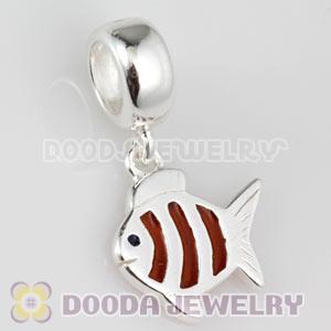925 Sterling Silver Dangle Fish Charms Wholesale