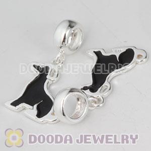 925 Sterling Silver Enamel Dangle Dog Charms Wholesale