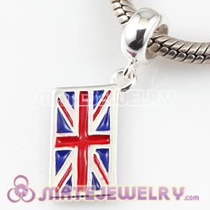 925 Sterling Silver British Flag Dangle Charms Wholesale