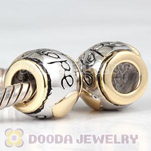 Gold Plated Silver European Hope Charms Beads Wholesale