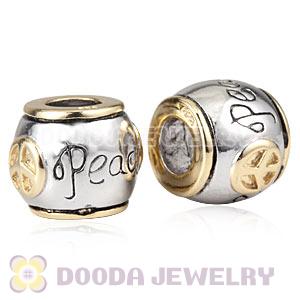 Gold Plated Silver European Peace Charms Beads Wholesale