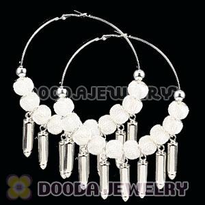 80mm Silver Basketball Wives Spike Hoop Earrings Wholesale