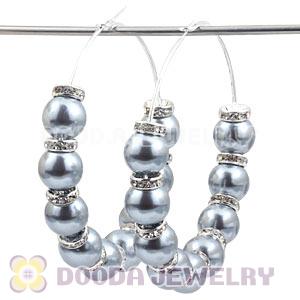 80mm Basketball Wives Hoop Earrings With ABS Pearl Beads 