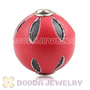 18mm Red Basketball Wives Leather Beads For Earrings Wholesale 